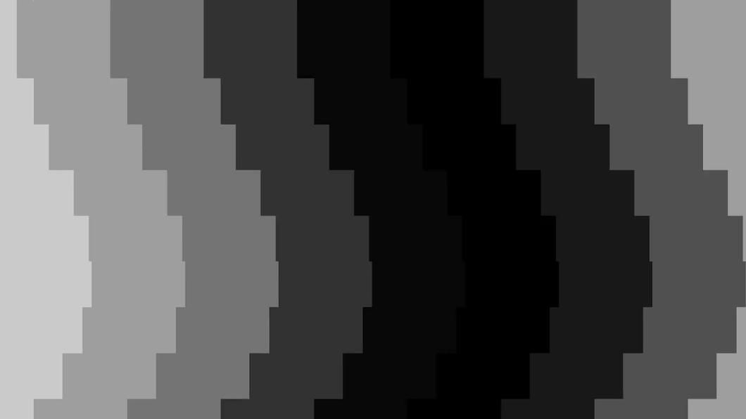 A wobbly grayscale gradient with pixelated curves.