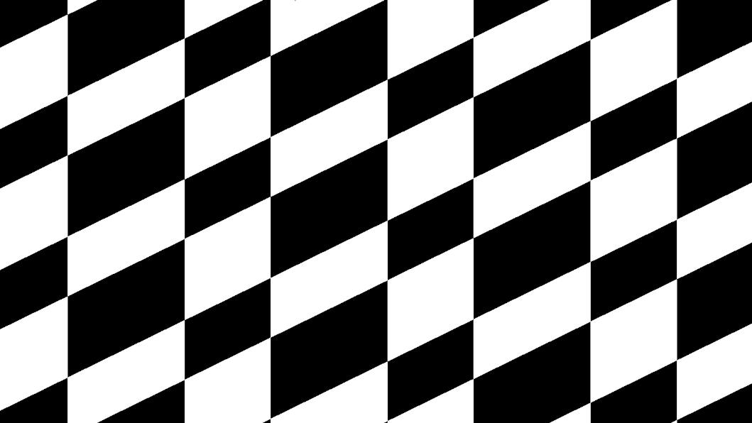 A pattern of black and white rhombs.